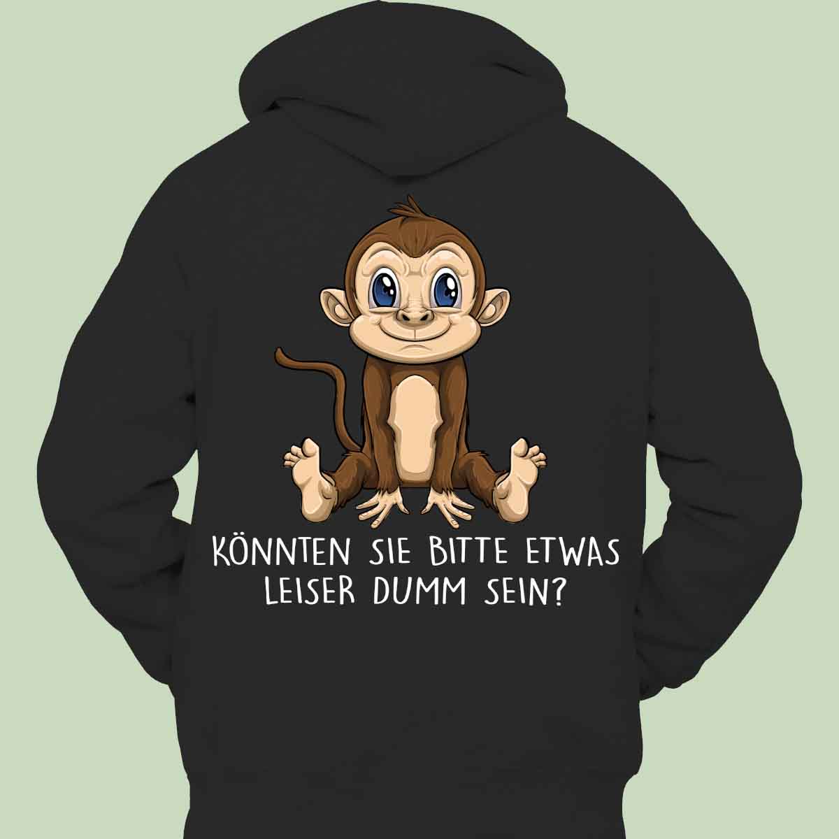 Leise Affe - Hoodie Unisex Rückendruck