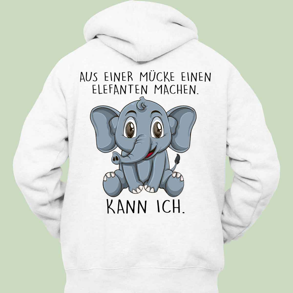 Mücke Elefant - Hoodie Unisex Rückendruck
