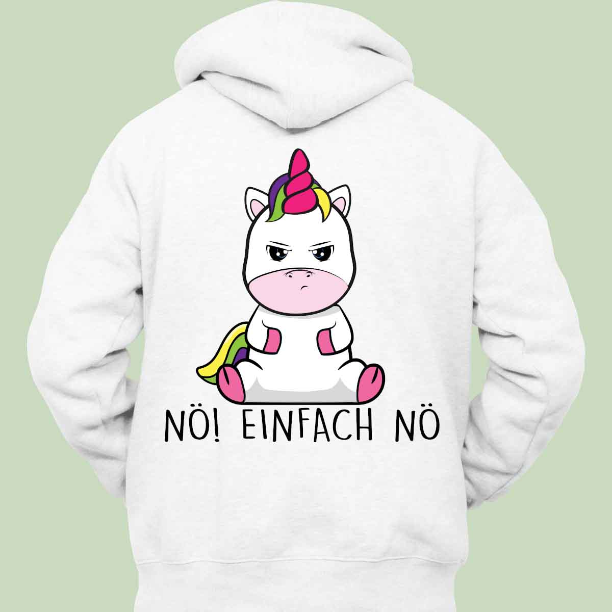Nö Cute Einhorn - Hoodie Unisex Rückendruck