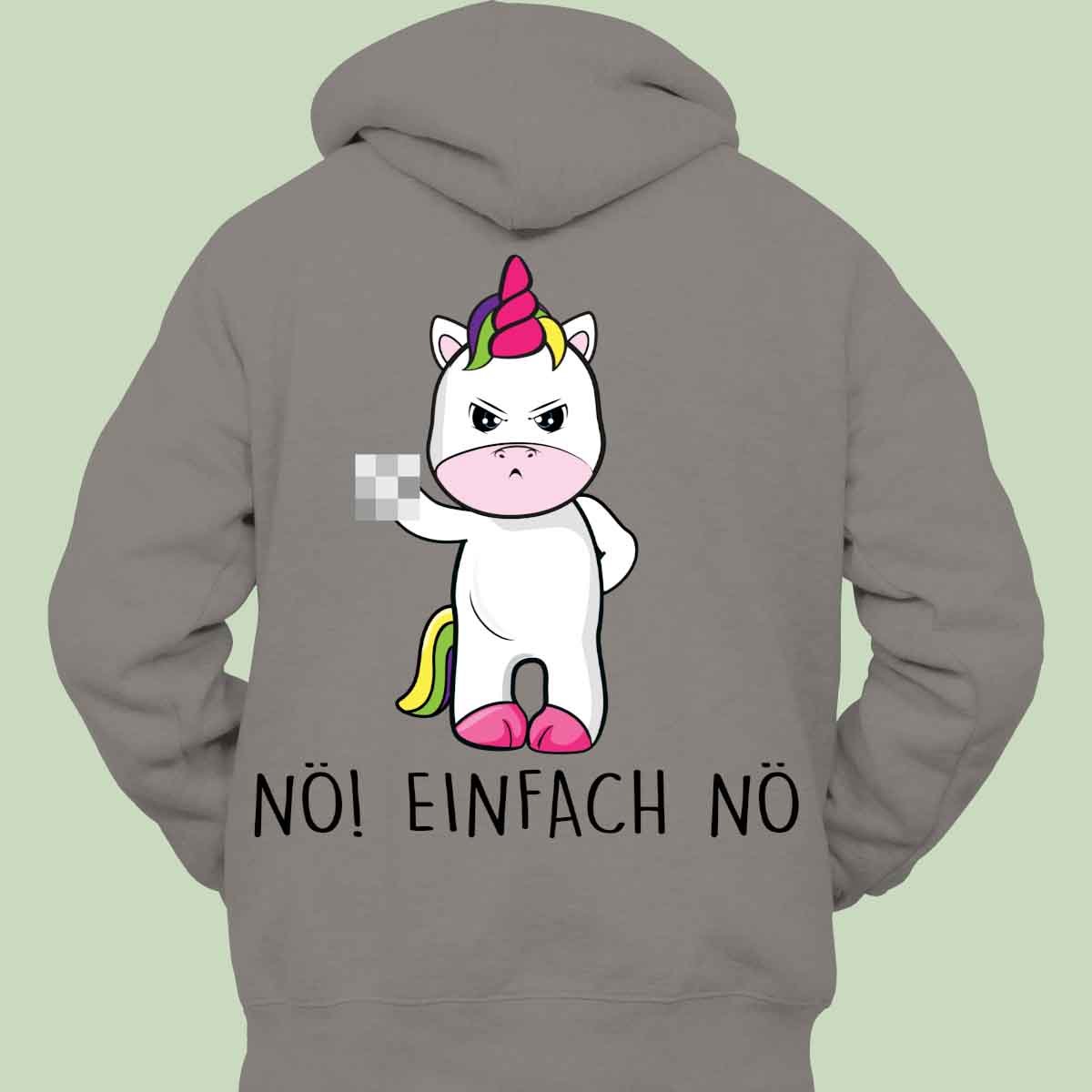 Nö! Cute Einhorn - Hoodie Unisex Rückendruck
