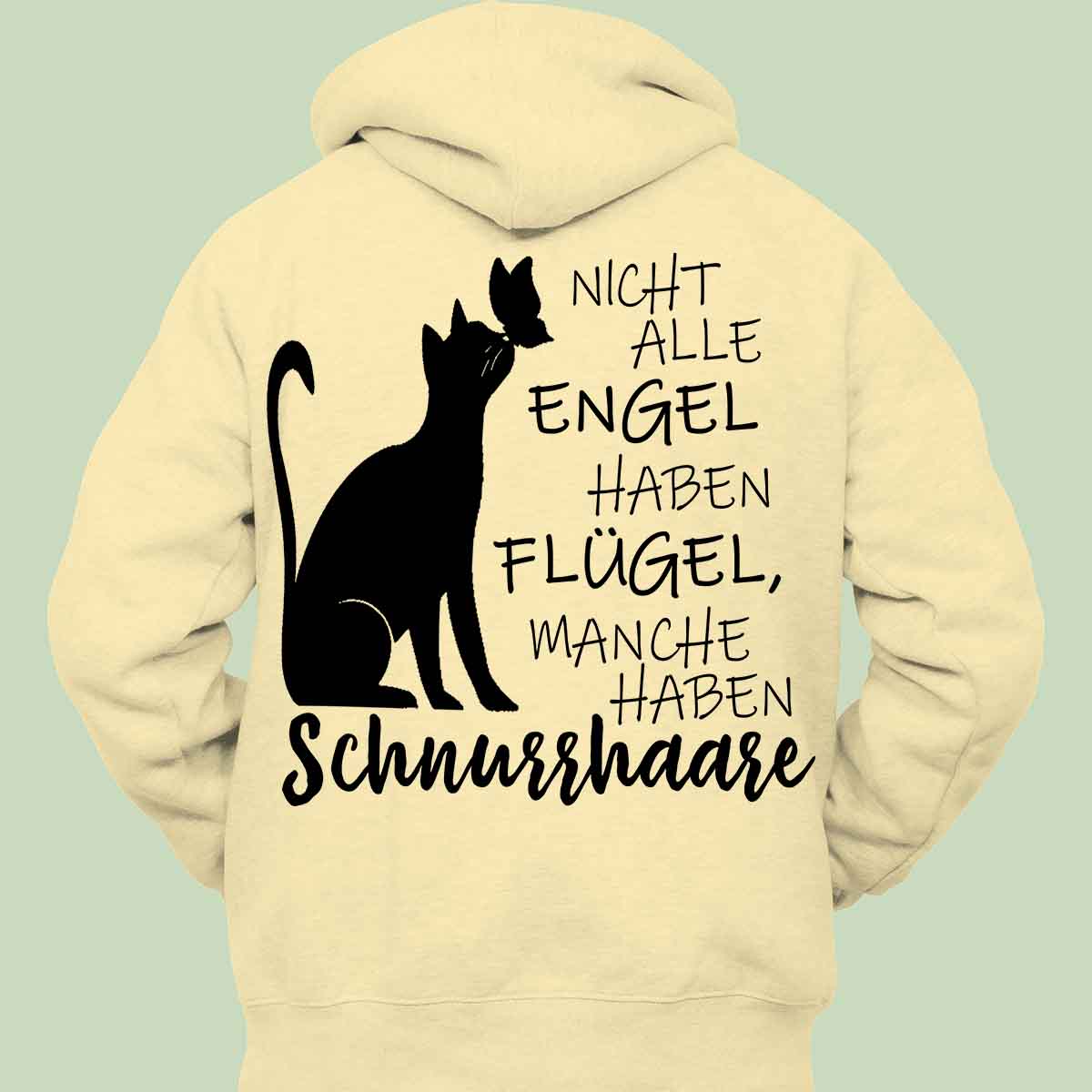 Schnurrhaare - Hoodie Unisex Rückendruck