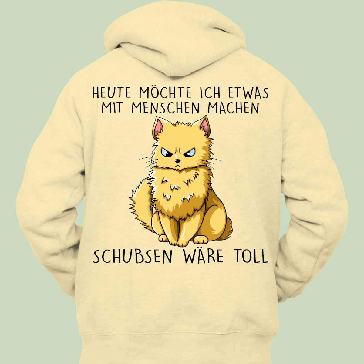 Schubsen Katze - Hoodie Unisex Rückendruck