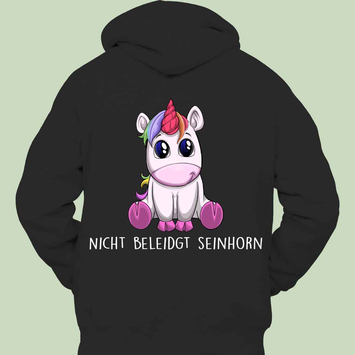 Seinhorn Einhorn - Hoodie Unisex Rückendruck