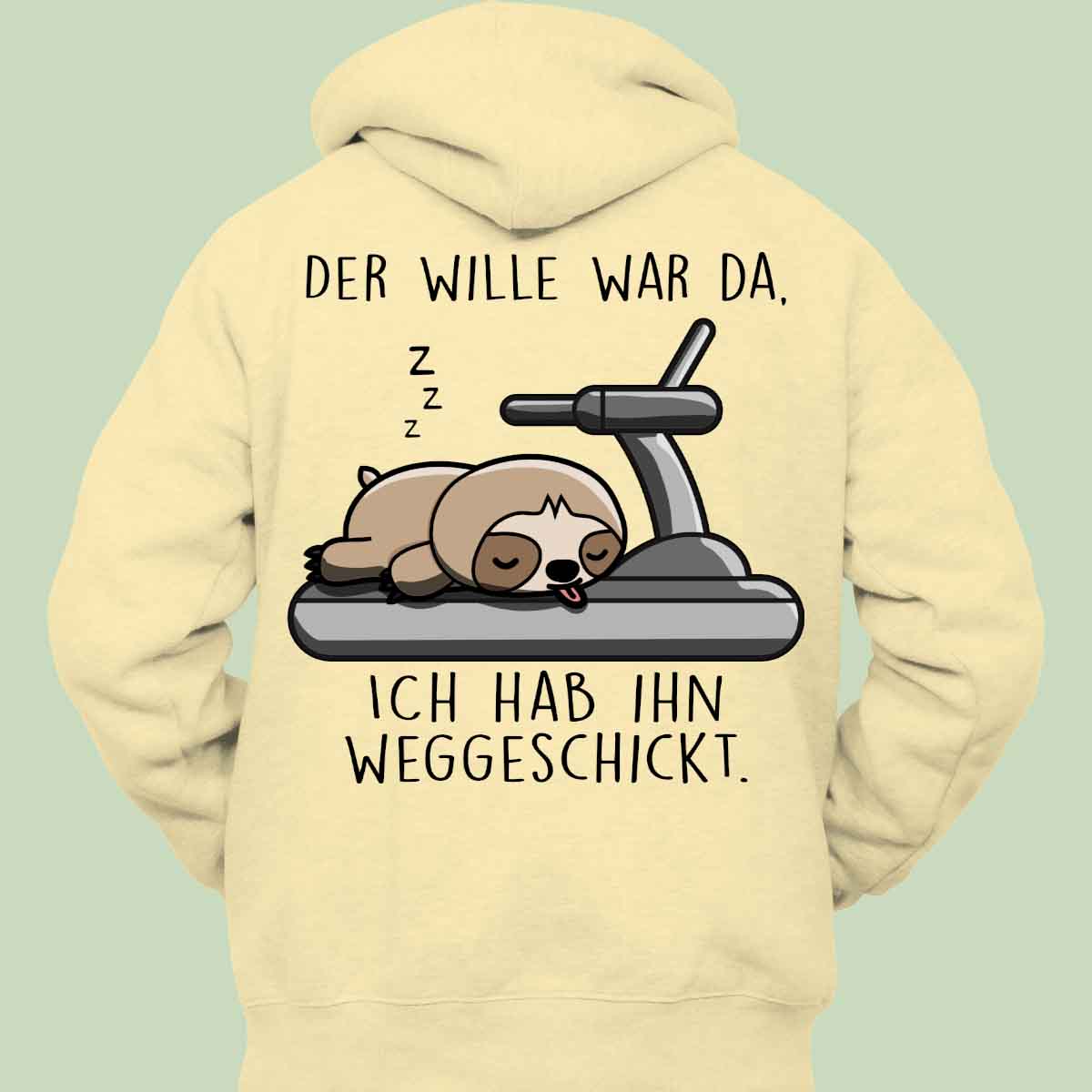 Wille Faultier - Hoodie Unisex Rückendruck