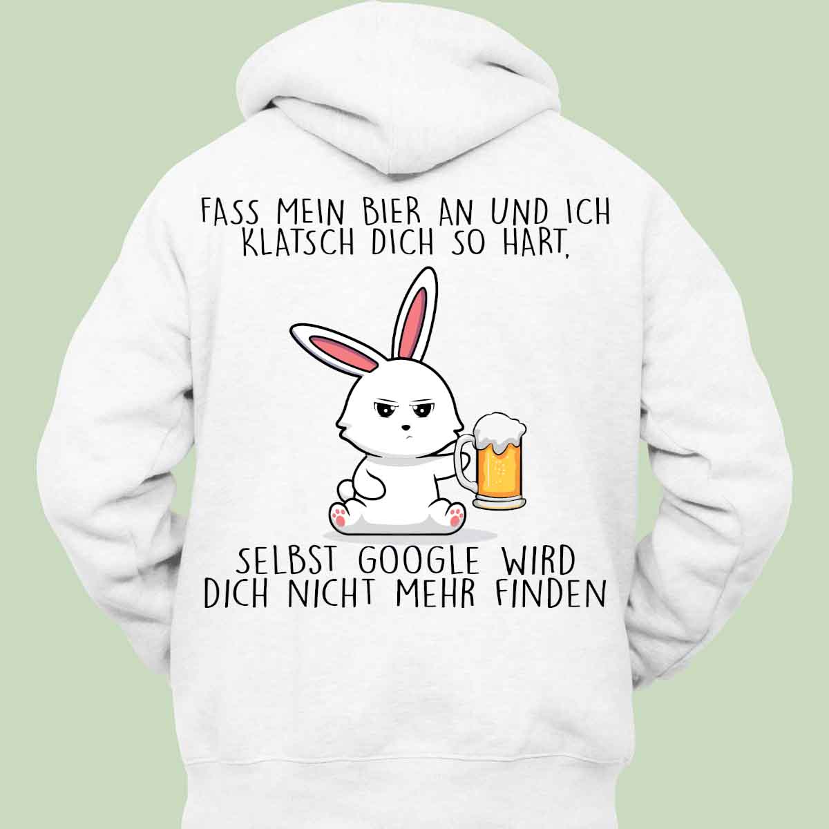 Biergoogle Bunny - Hoodie Unisex Rückendruck