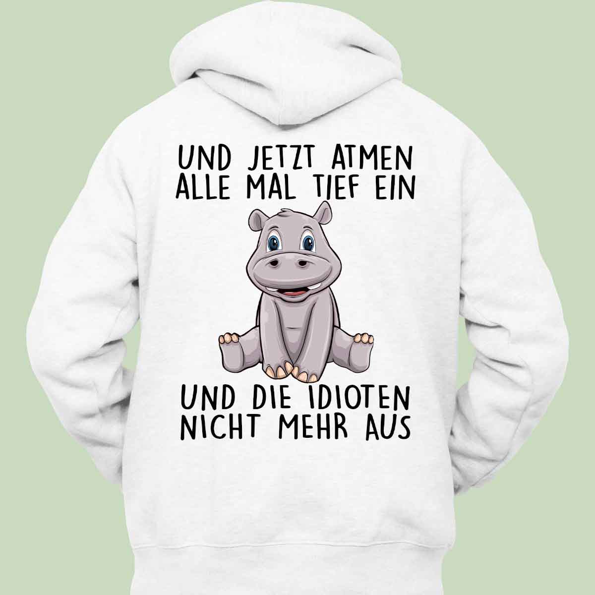Einatmen Hippo - Hoodie Unisex Rückendruck