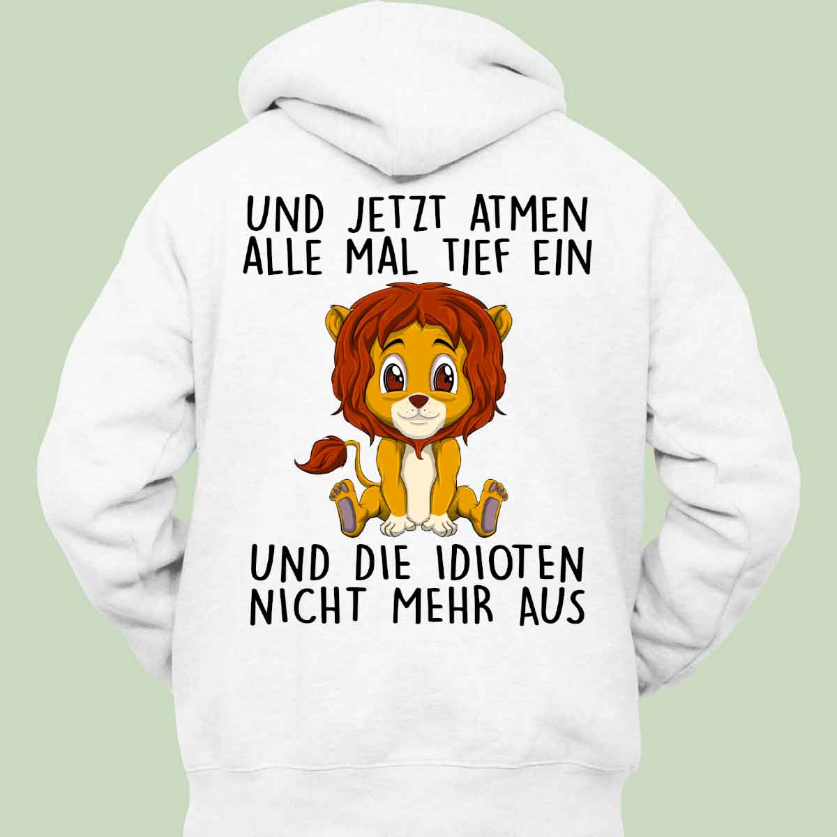Einatmen Löwe - Hoodie Unisex Rückendruck
