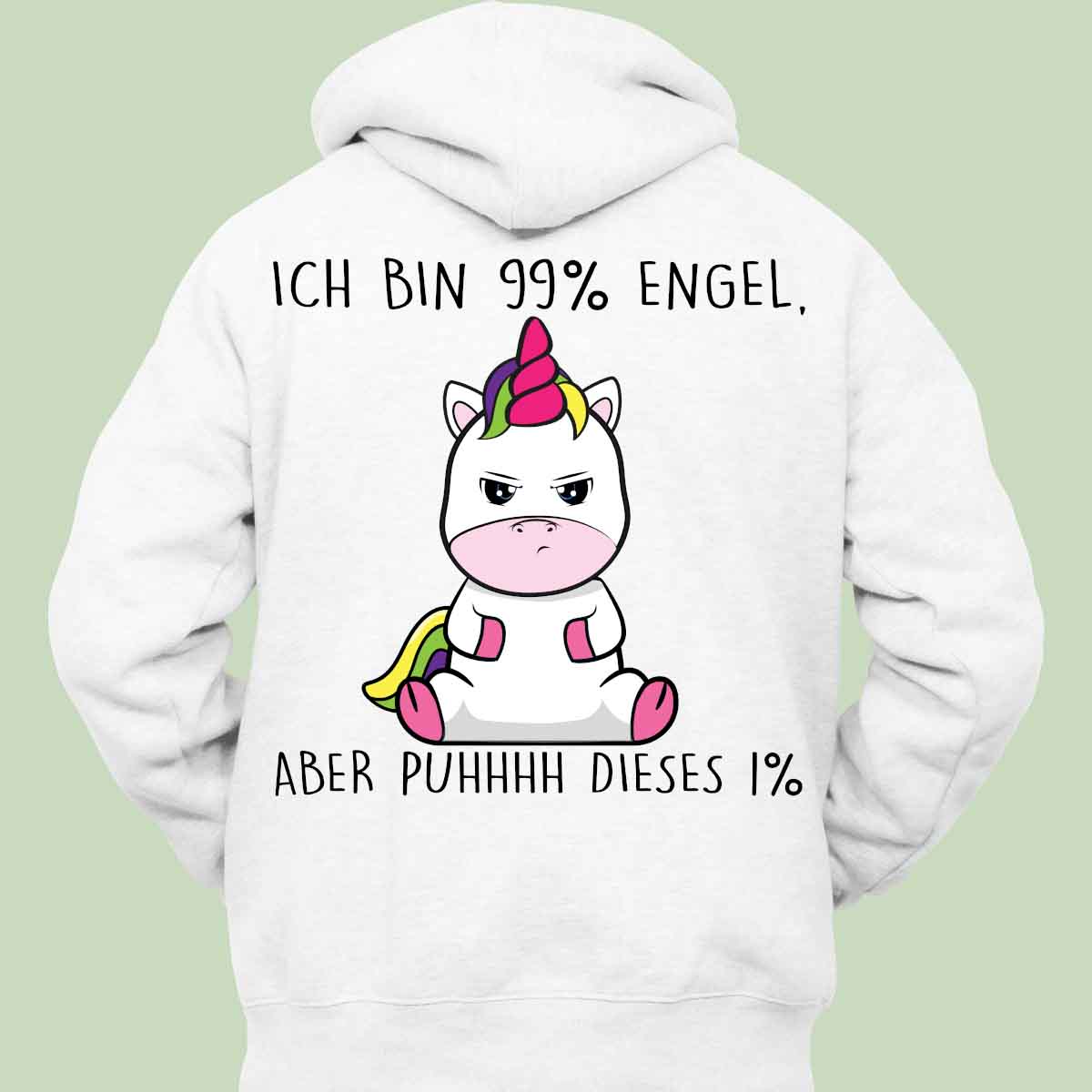 Engel Cute Einhorn - Hoodie Unisex Rückendruck