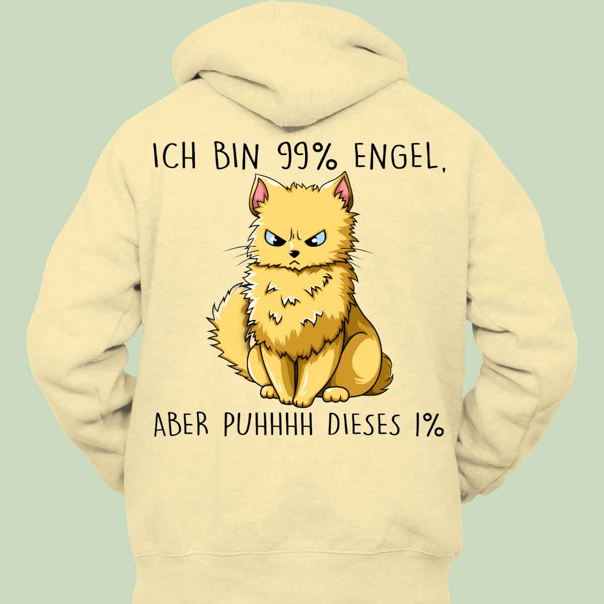 Engel Katze - Hoodie Unisex Rückendruck