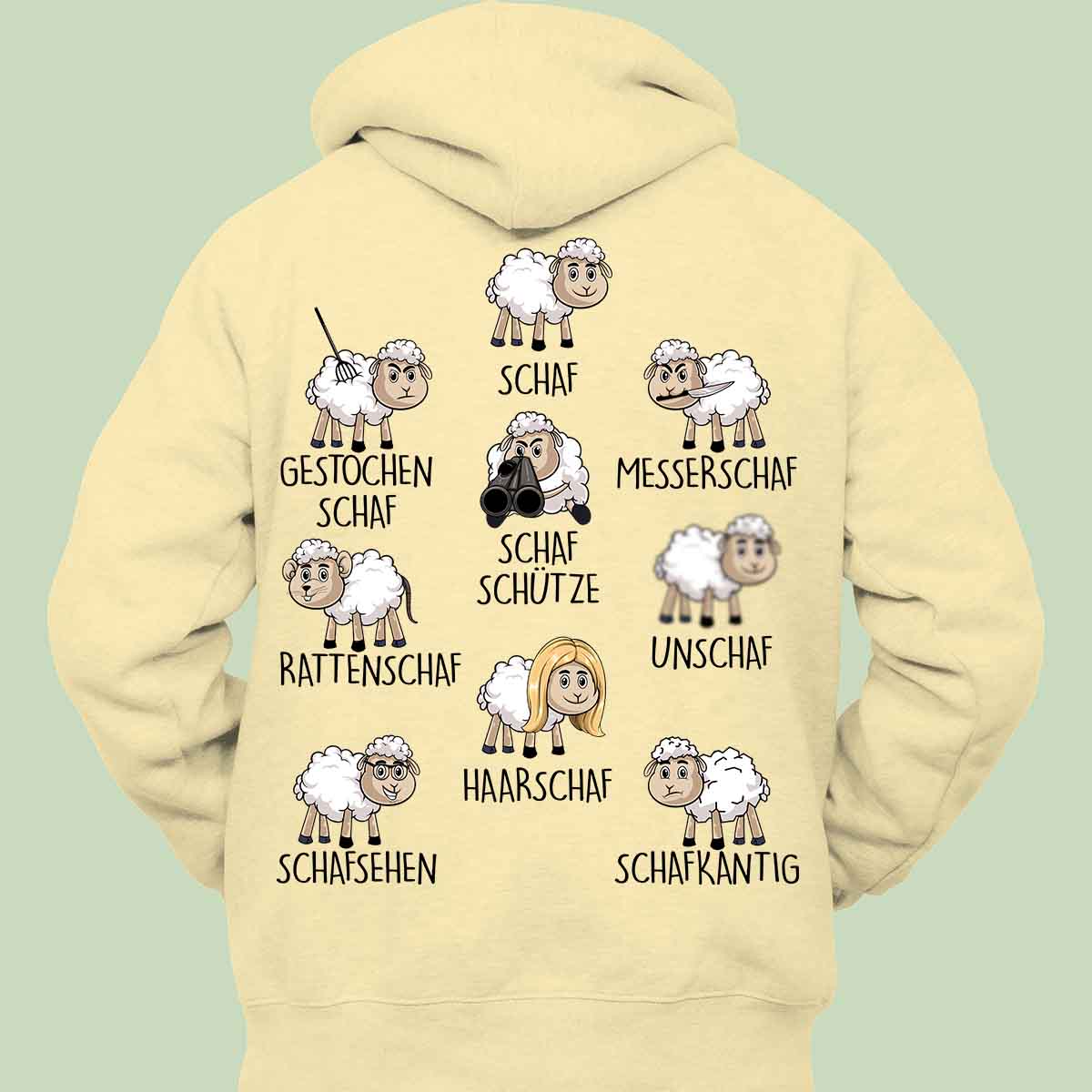 Familie Schaf - Hoodie Unisex Rückendruck