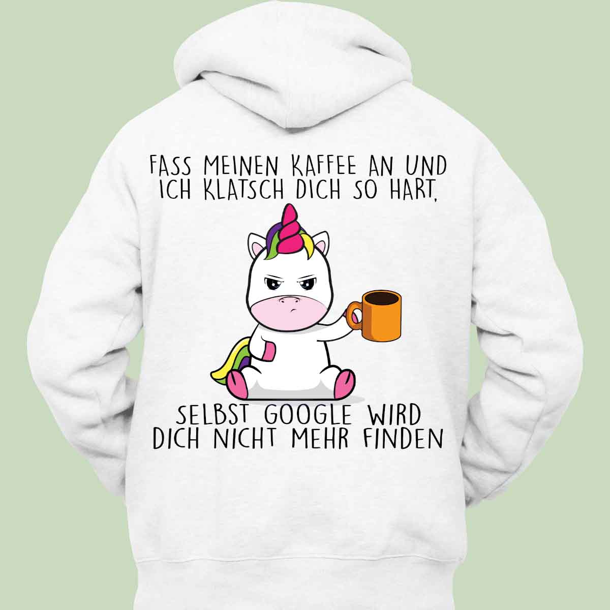 Google Cute Einhorn - Hoodie Unisex Rückendruck