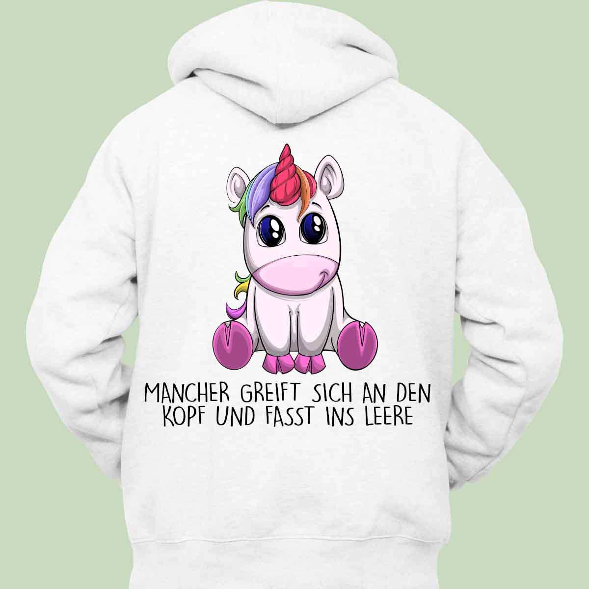 Leere Einhorn - Hoodie Unisex Rückendruck