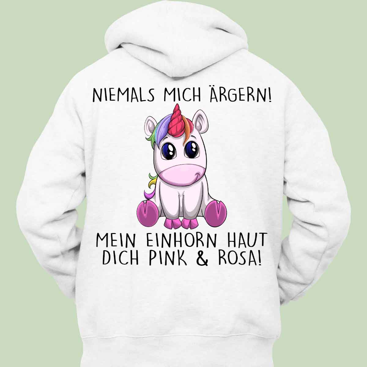 Pink & Rosa Einhorn - Hoodie Unisex Rückendruck