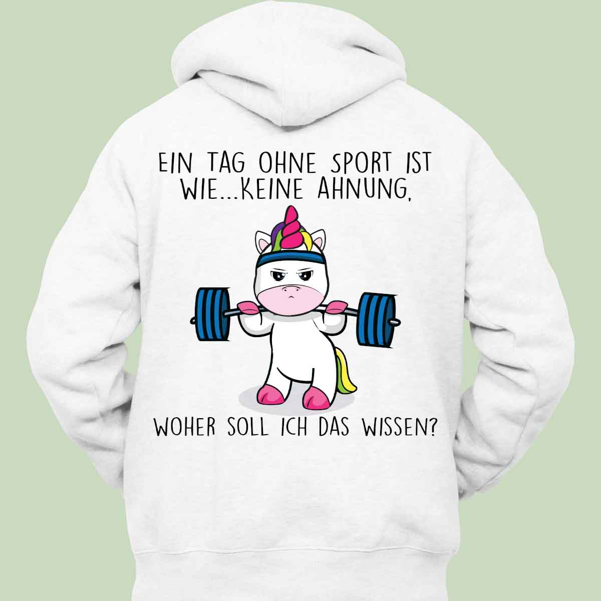 Ohne Sport Cute Einhorn - Hoodie Unisex Rückendruck