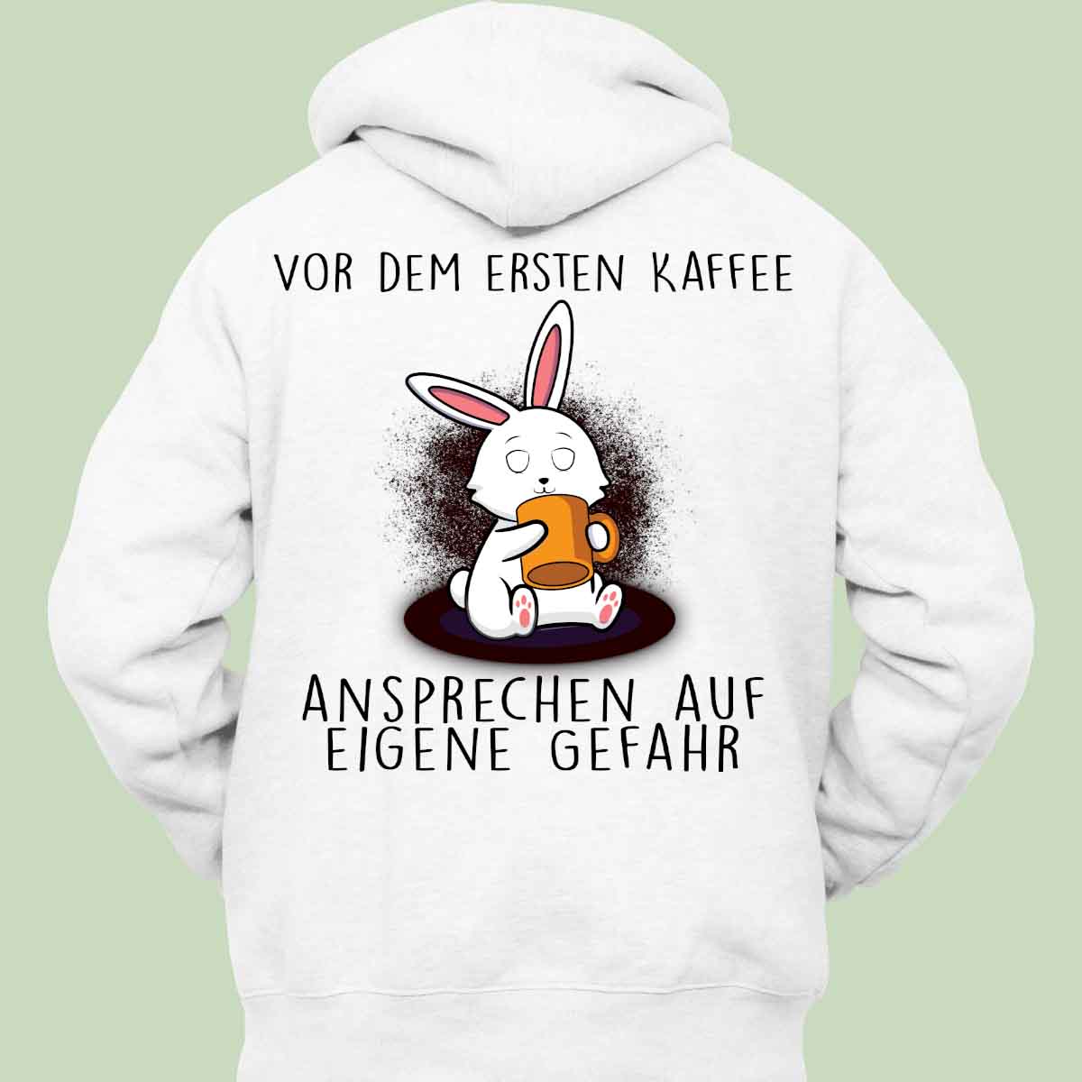 Ansprechen Kaffee Bunny - Hoodie Unisex Rückendruck