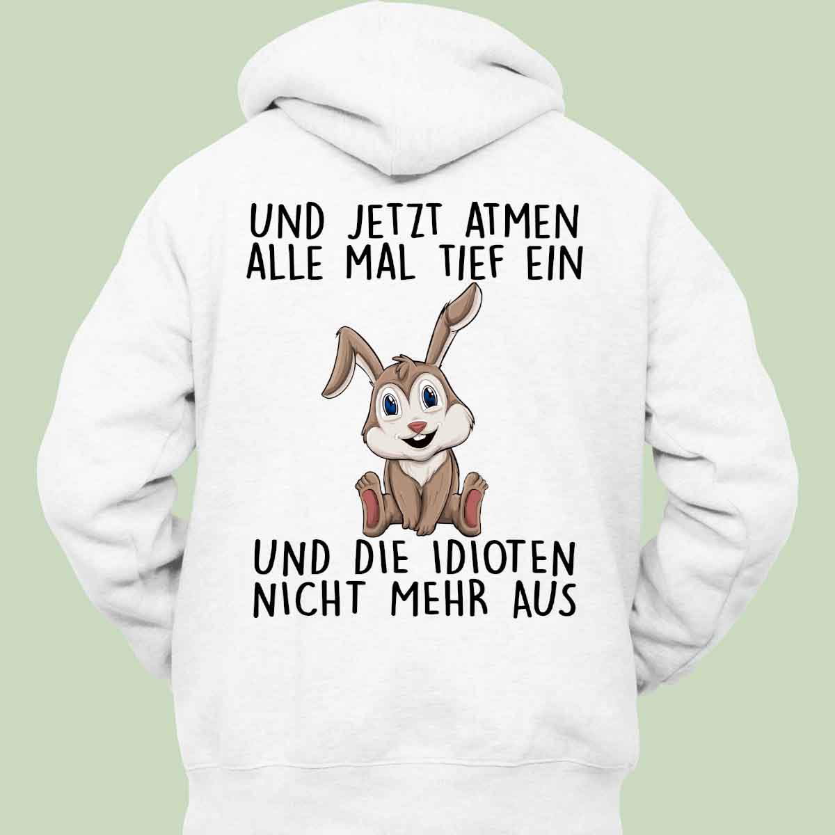 Einatmen Bunny - Hoodie Unisex Rückendruck