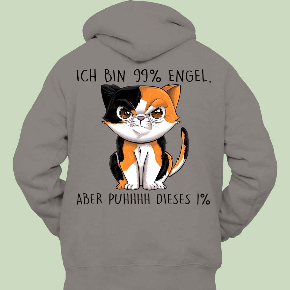 Engel Böse Katze - Hoodie Unisex Rückendruck