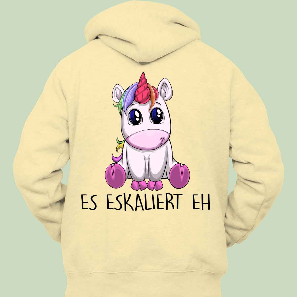 Eskalation Einhorn - Hoodie Unisex Rückendruck