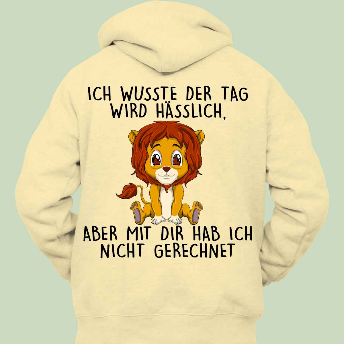 Hässlich Löwe - Hoodie Unisex Rückendruck