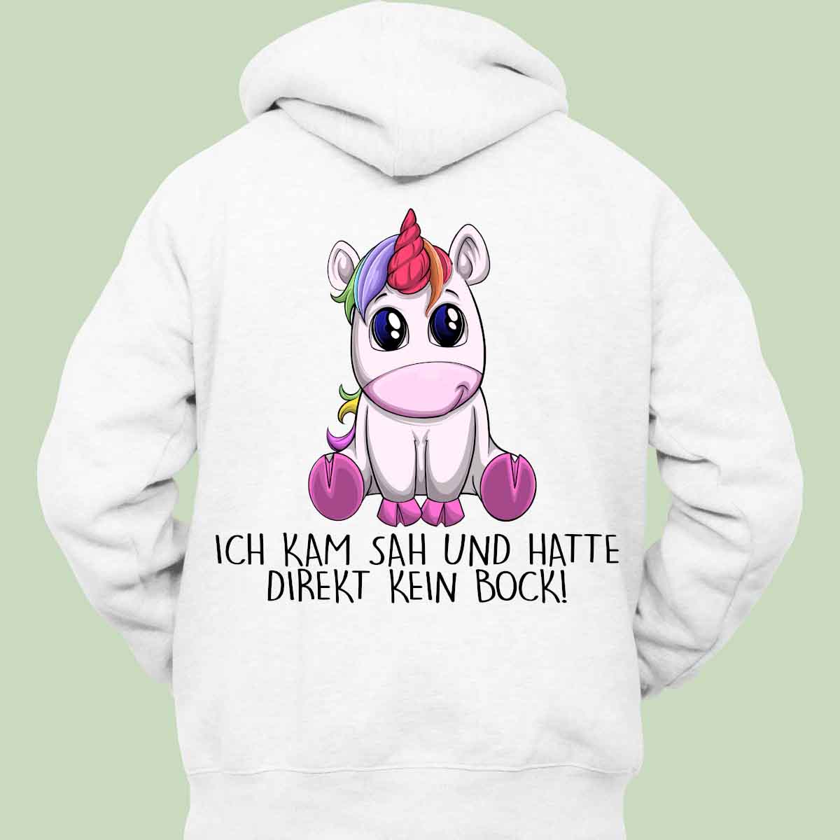 Kein Bock Einhorn - Hoodie Unisex Rückendruck
