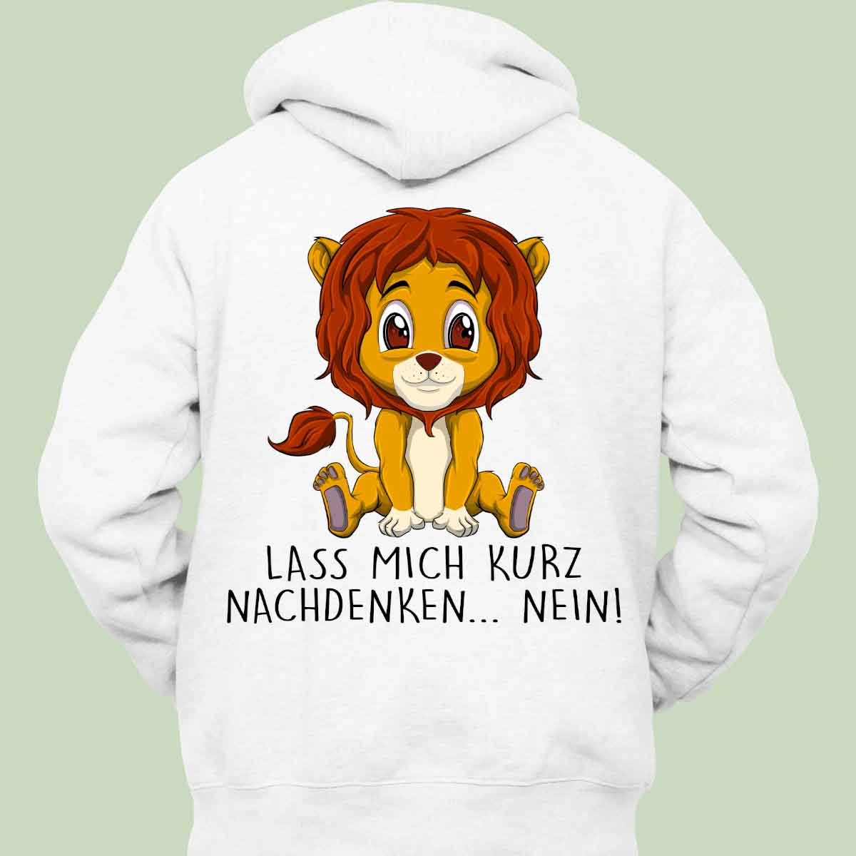 Nachdenken Löwe - Hoodie Unisex Rückendruck