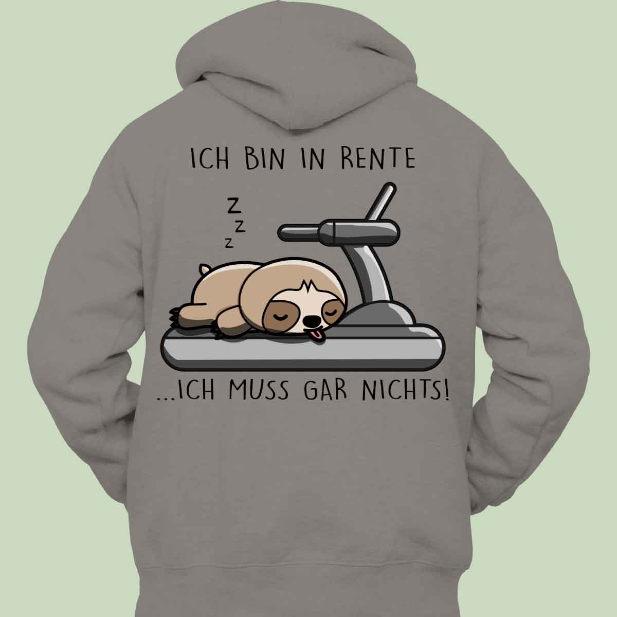 Rente Faultier - Hoodie Unisex Rückendruck