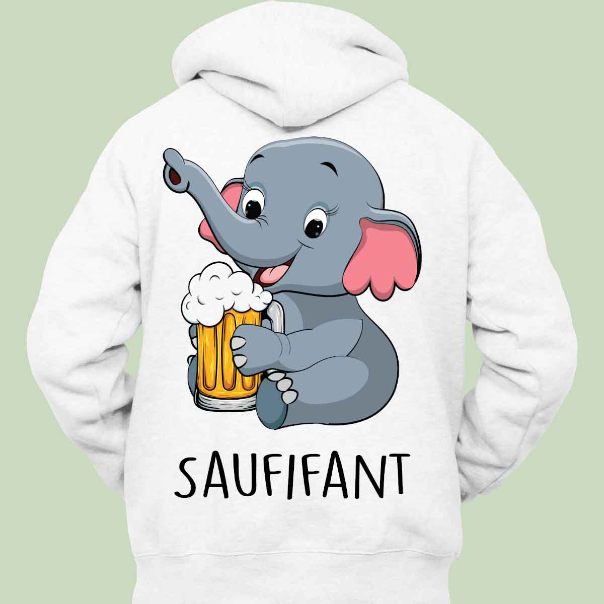 Saufifantchen Bierlefant - Hoodie Unisex Rückendruck