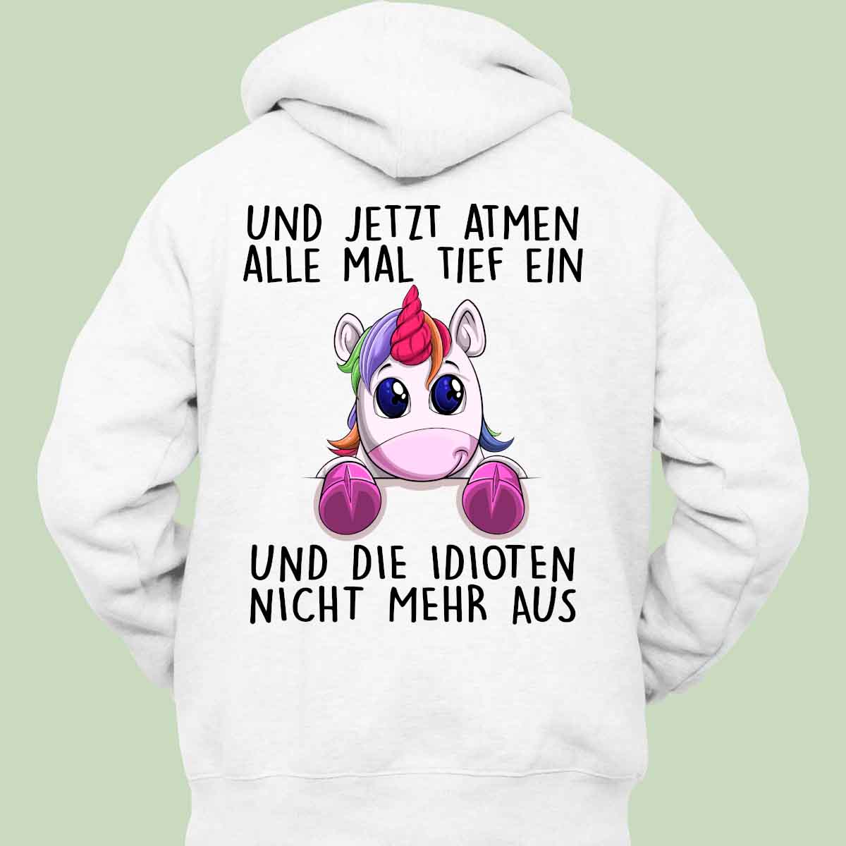 Einatmen Einhörnchen - Hoodie Unisex Rückendruck