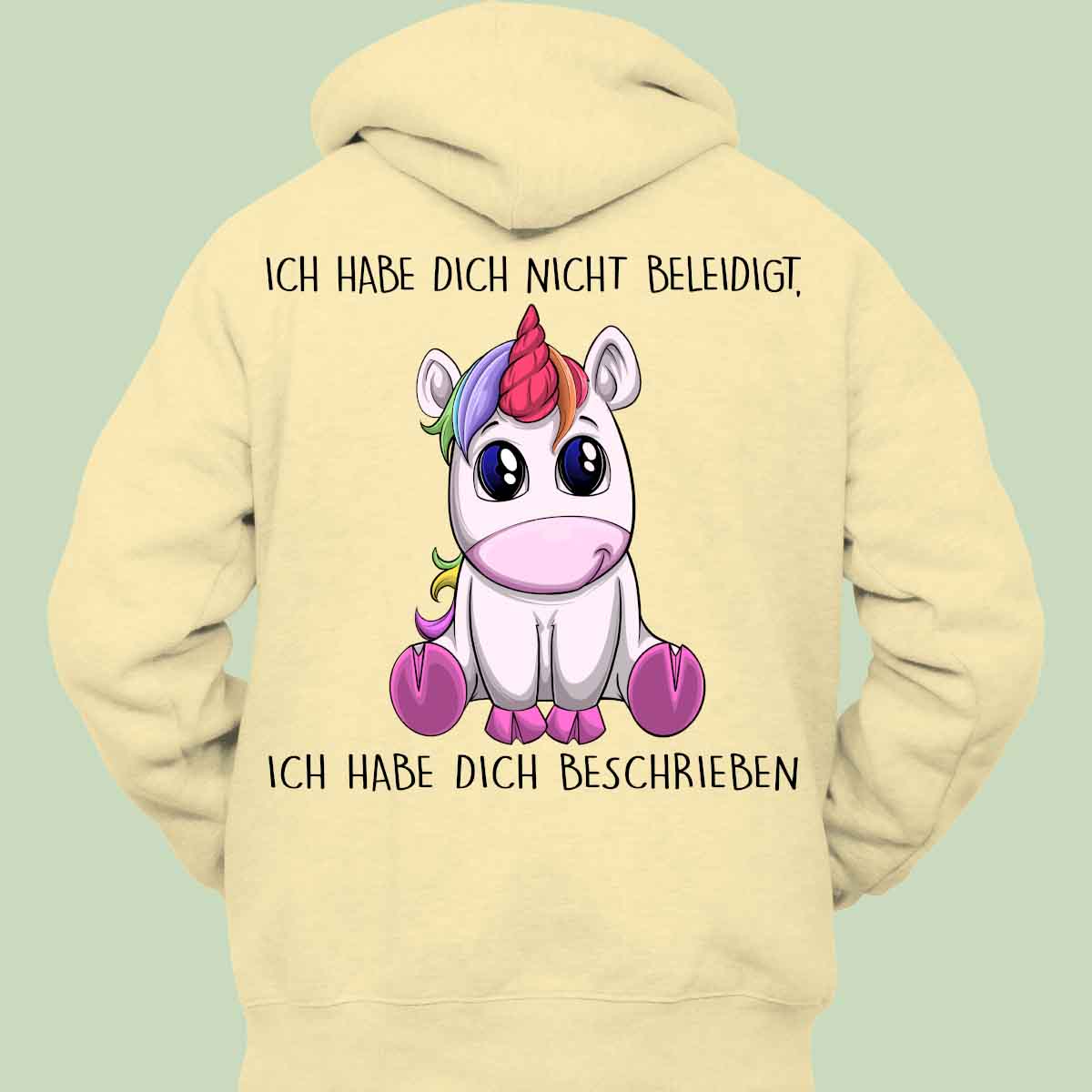 Beleidigt Einhorn - Hoodie Unisex Rückendruck