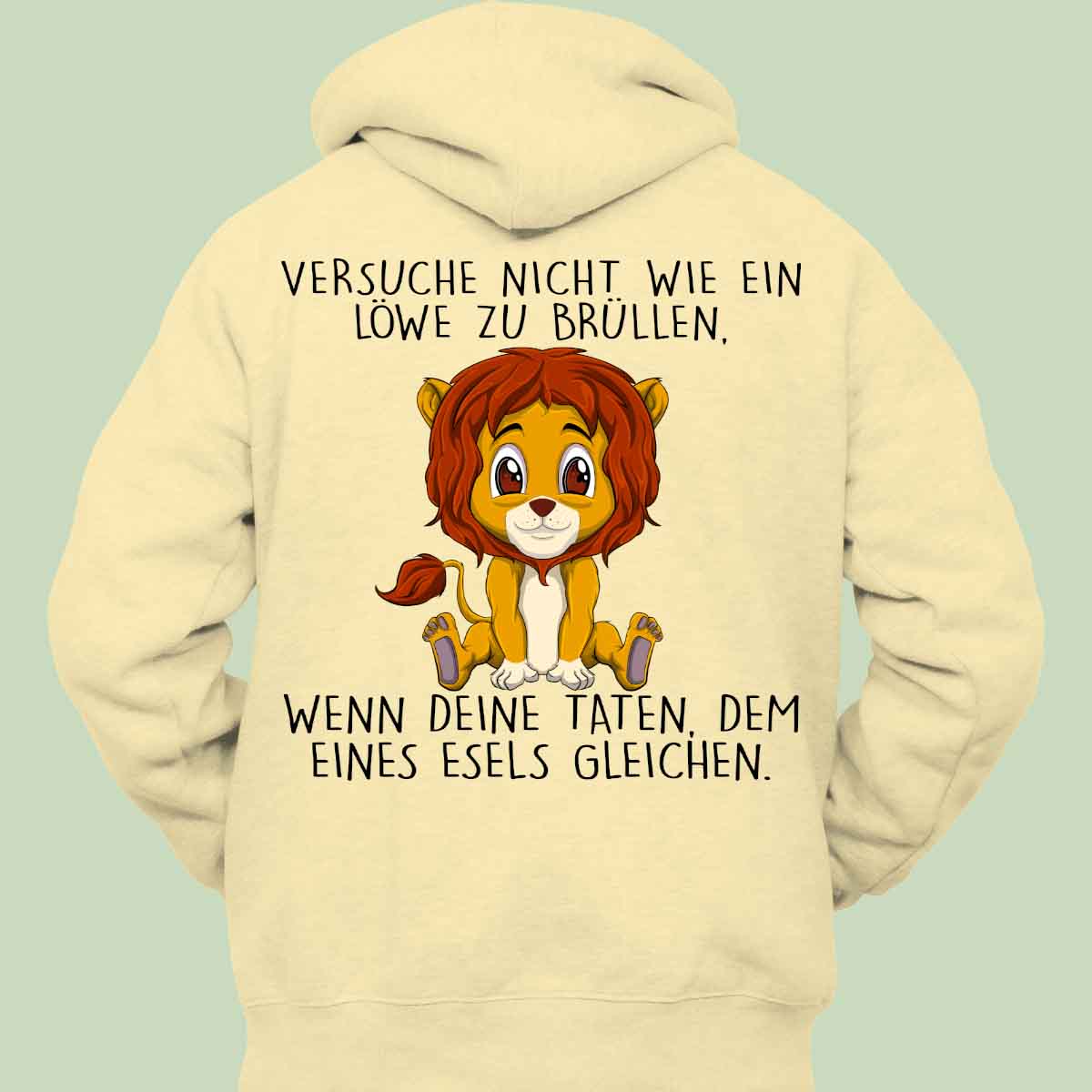 Brüllen Löwe - Hoodie Unisex Rückendruck