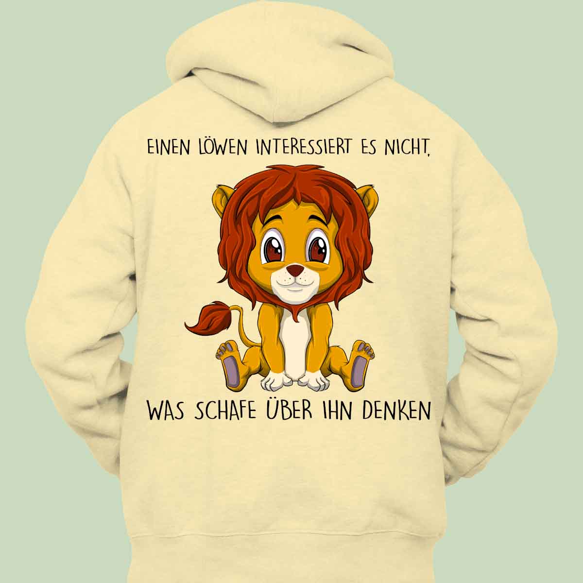 Denken Löwe - Hoodie Unisex Rückendruck