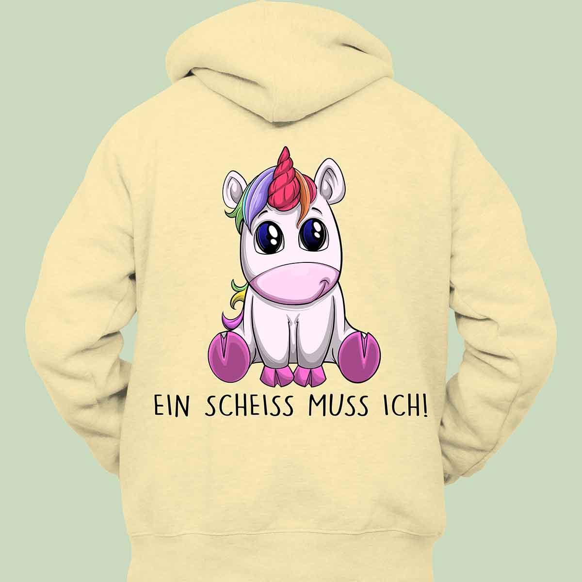 Ein Scheiss! Einhorn - Hoodie Unisex Rückendruck