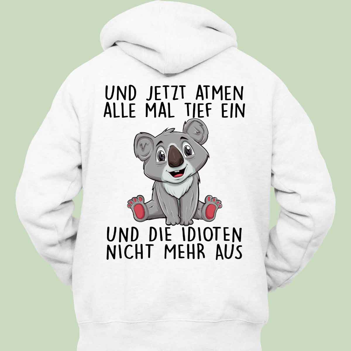 Einatmen Koala - Hoodie Unisex Rückendruck
