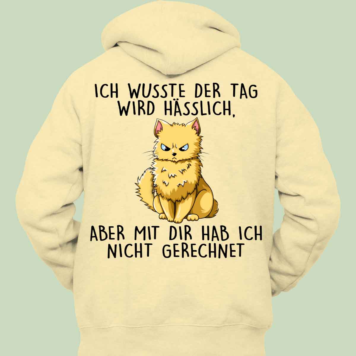 Hässlich Katze - Hoodie Unisex Rückendruck