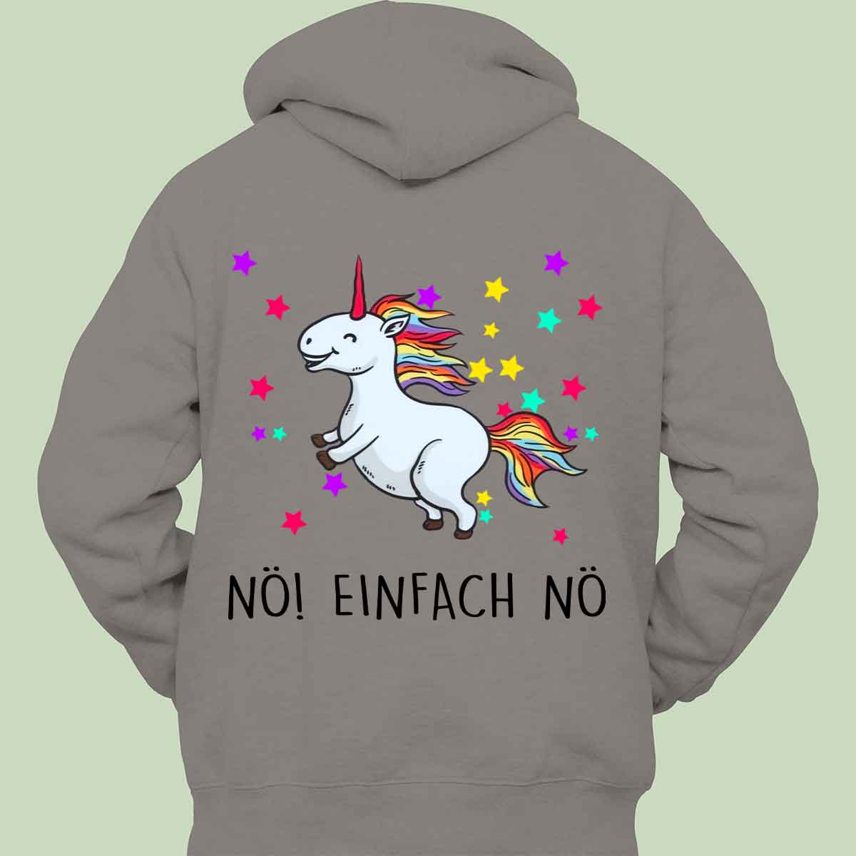 Nö! Glitzer Einhorn - Hoodie Unisex Rückendruck