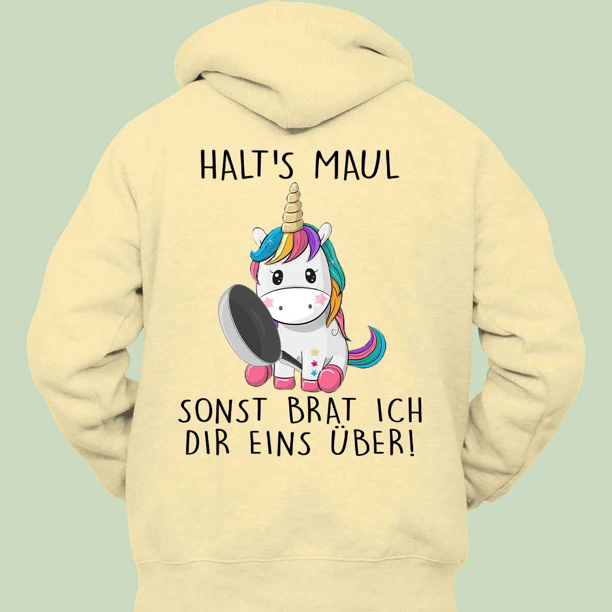 Überbraten Einhorn - Hoodie Unisex Rückendruck