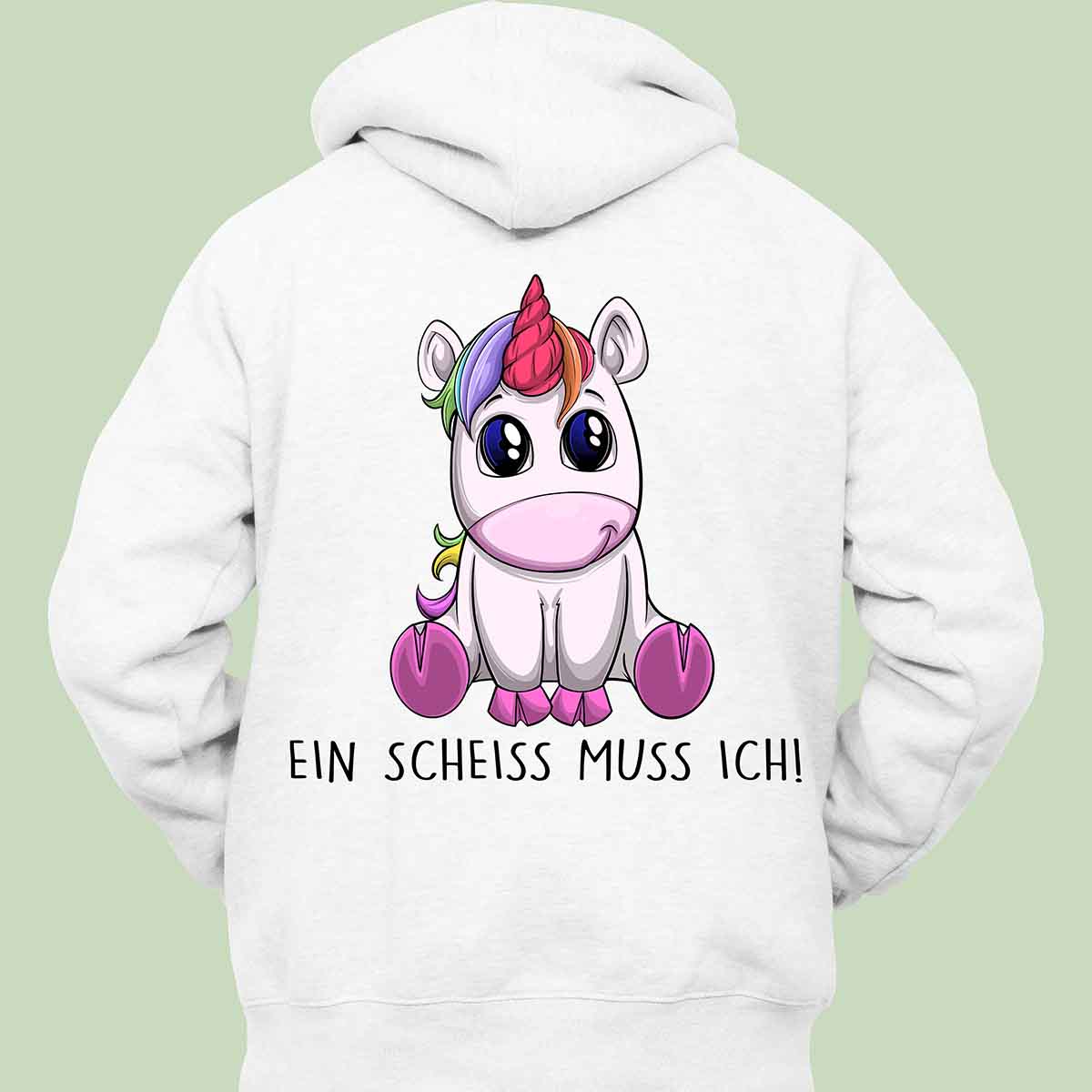 Ein Scheiss! Einhorn - Hoodie Unisex Rückendruck