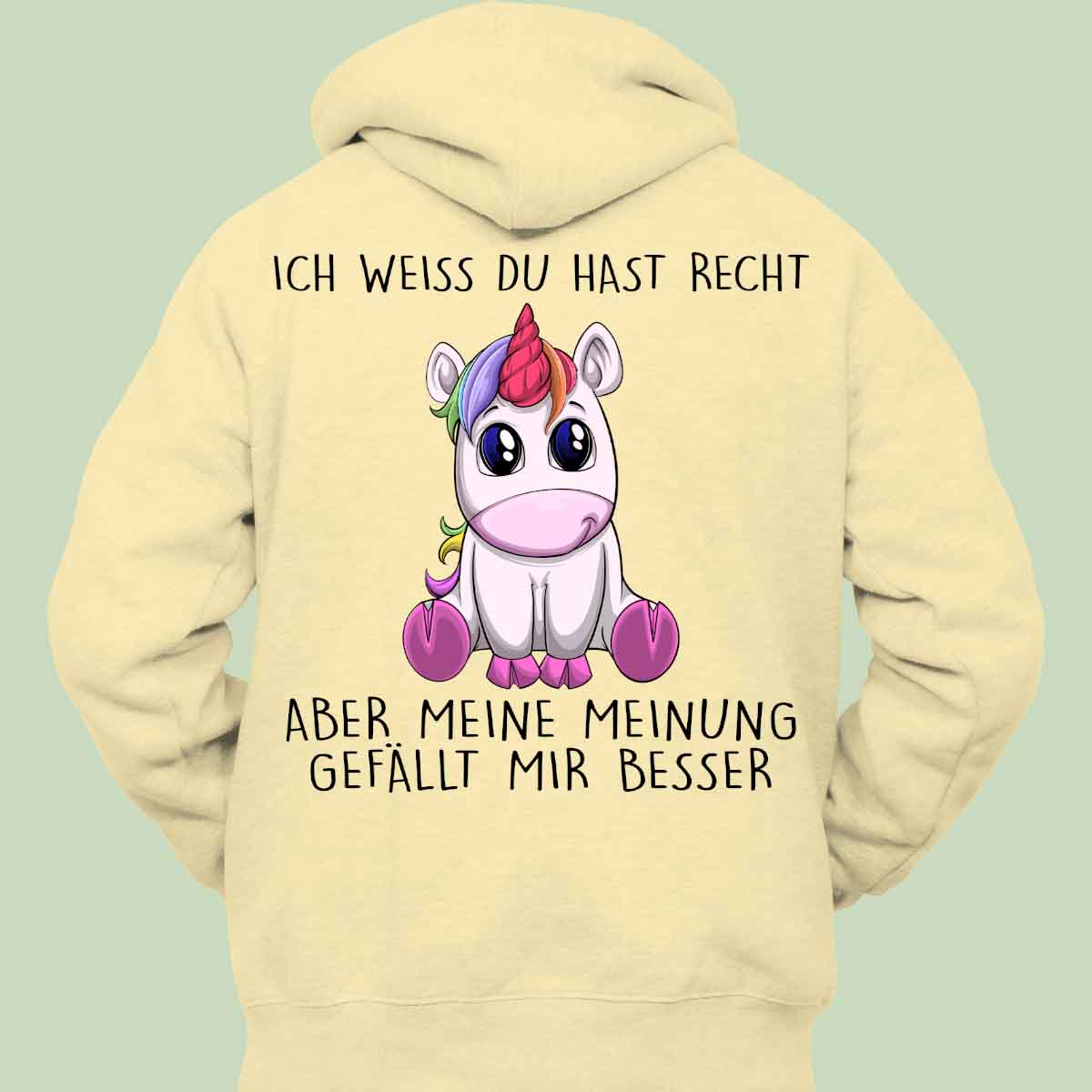 Meine Meinung Einhorn - Hoodie Unisex Rückendruck
