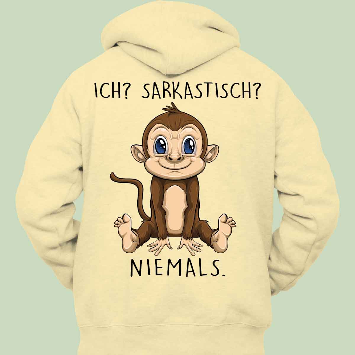 Sarkastisch Affe - Hoodie Unisex Rückendruck