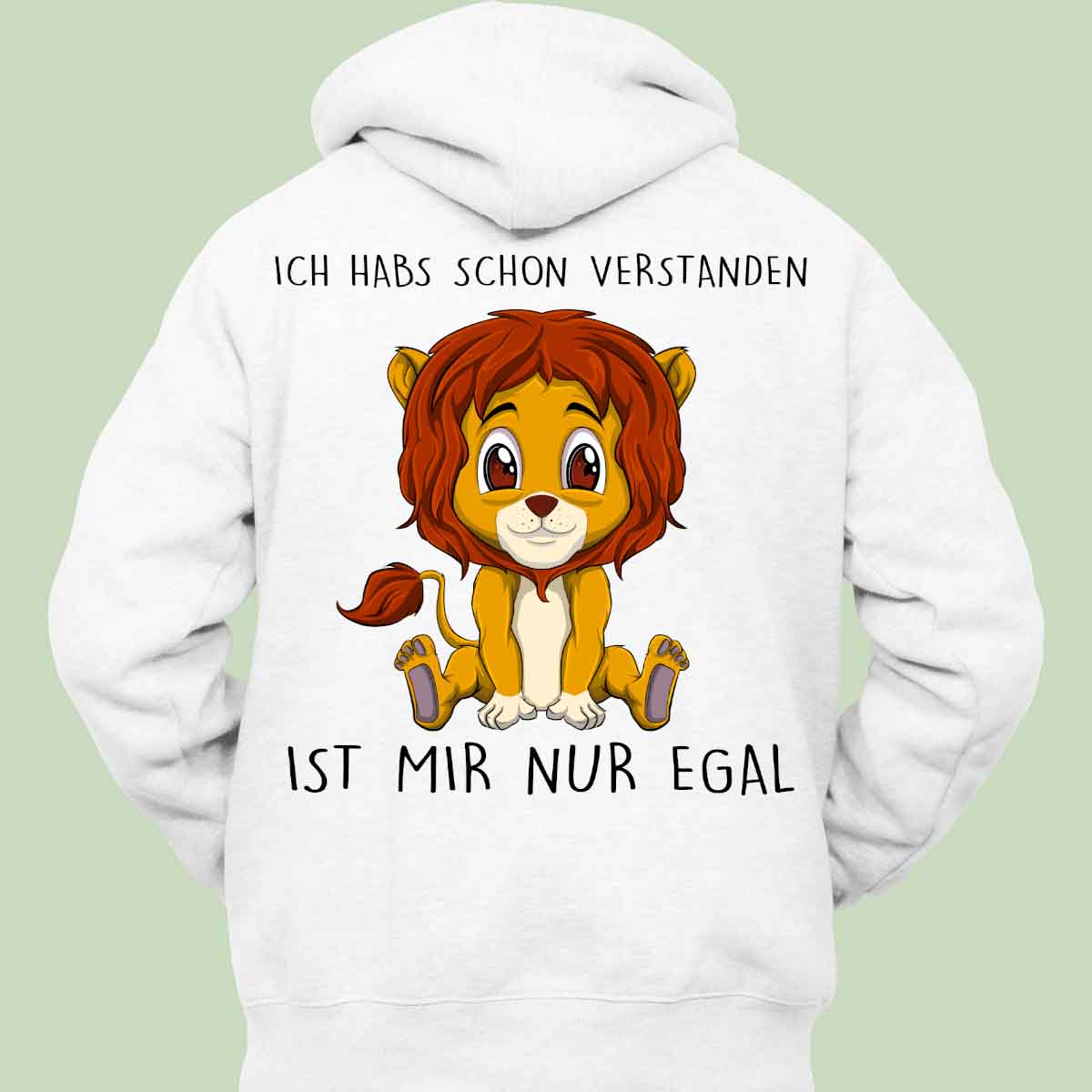 Verstanden Löwe - Hoodie Unisex Rückendruck