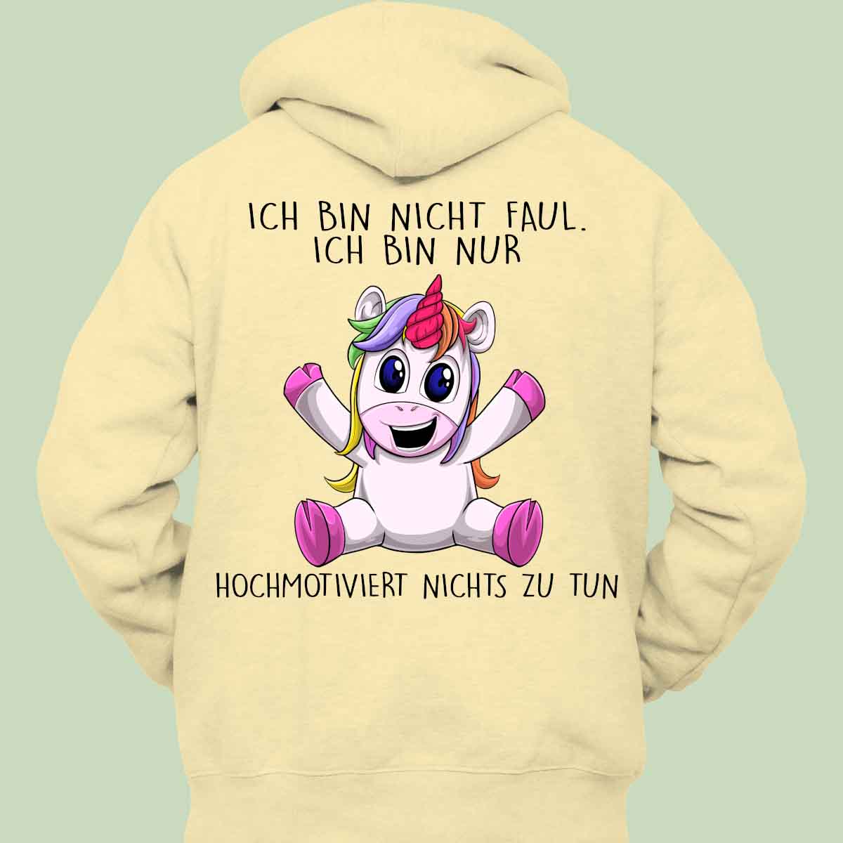 Hochmotiviert Unicorn - Hoodie Unisex Rückendruck