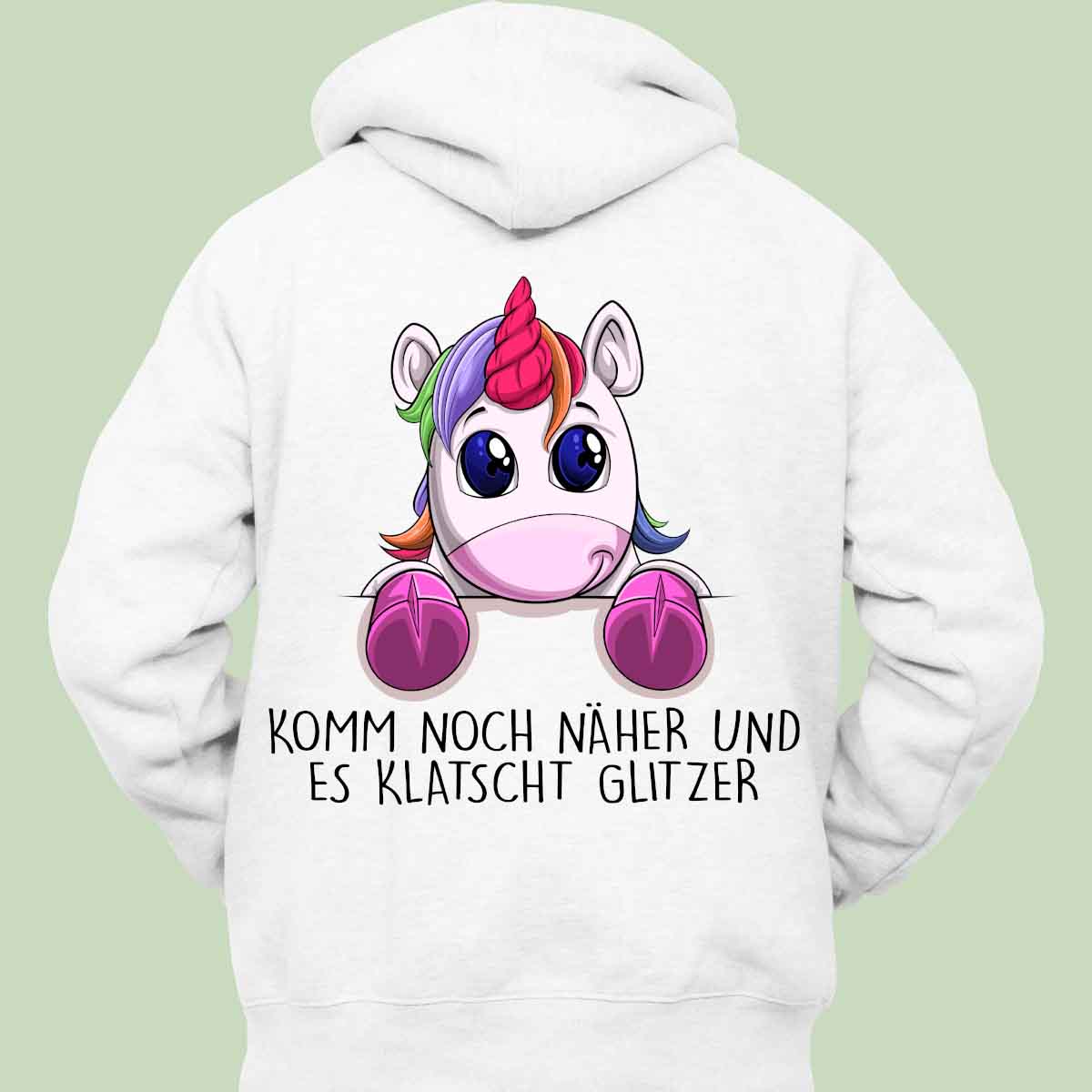 Glitzer Einhörnchen - Hoodie Unisex Rückendruck