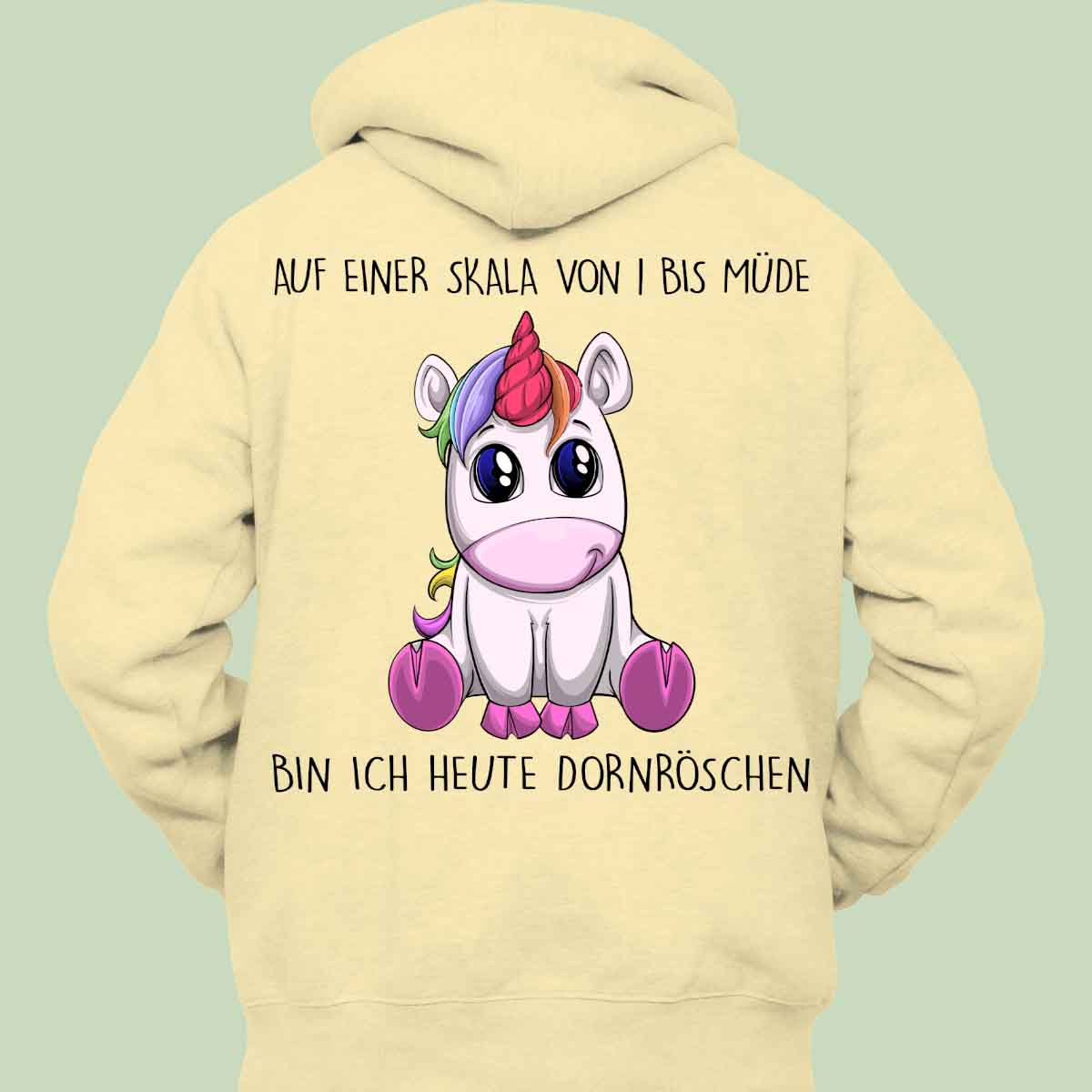 Dornröschen Einhorn - Hoodie Unisex Rückendruck