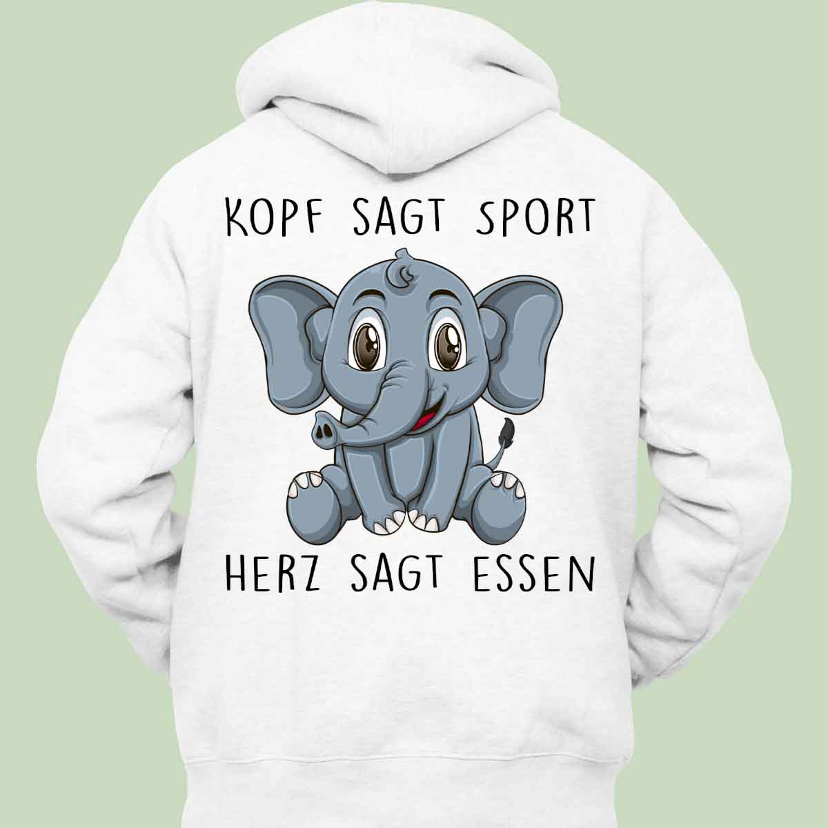 Essen Elefant - Hoodie Unisex Rückendruck