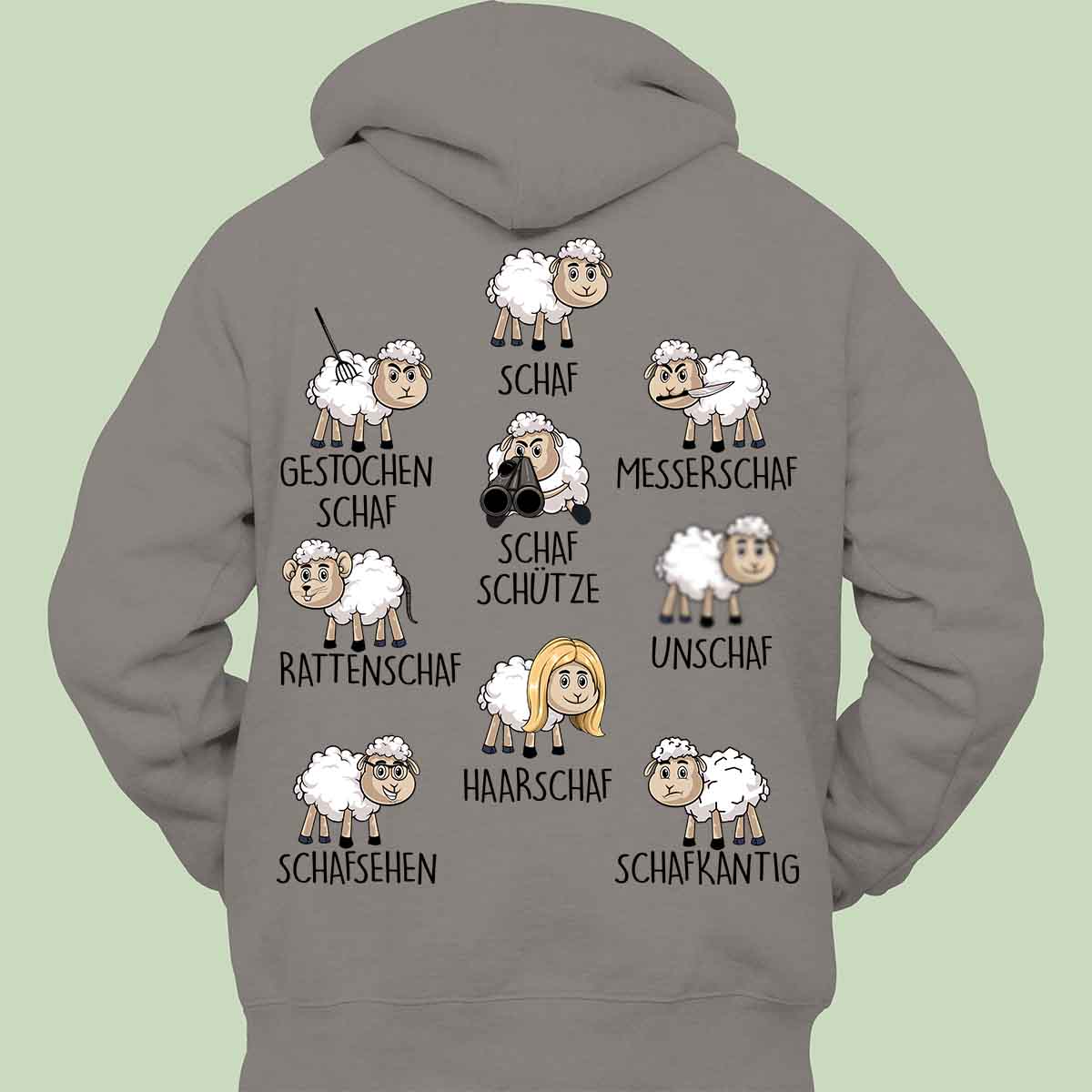 Familie Schaf - Hoodie Unisex Rückendruck