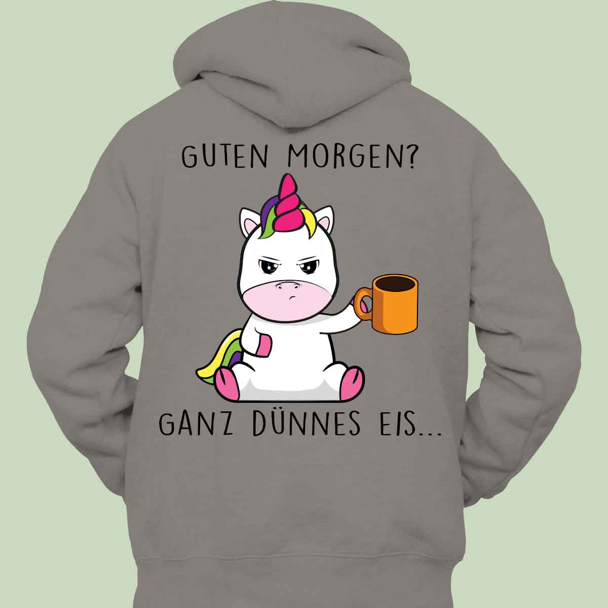 Guten Morgen Cute Einhorn - Hoodie Unisex Rückendruck