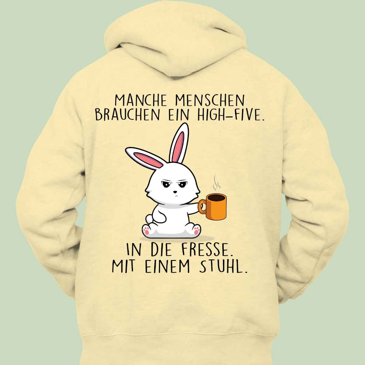 High-Five Bunny - Hoodie Unisex Rückendruck