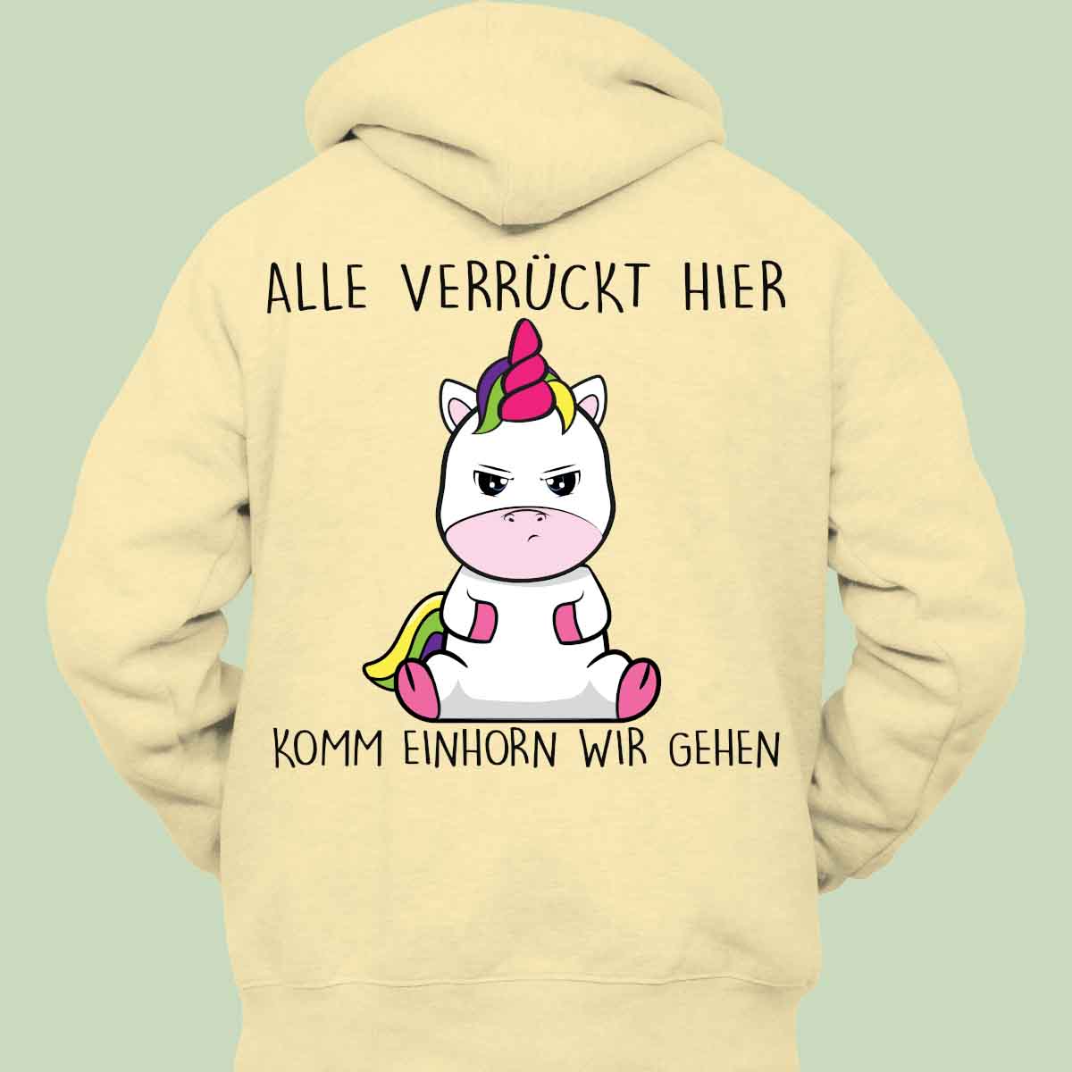 Komm Cute Einhorn - Hoodie Unisex Rückendruck