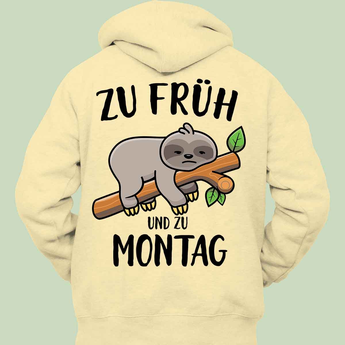 Montag Faultier - Hoodie Unisex Rückendruck