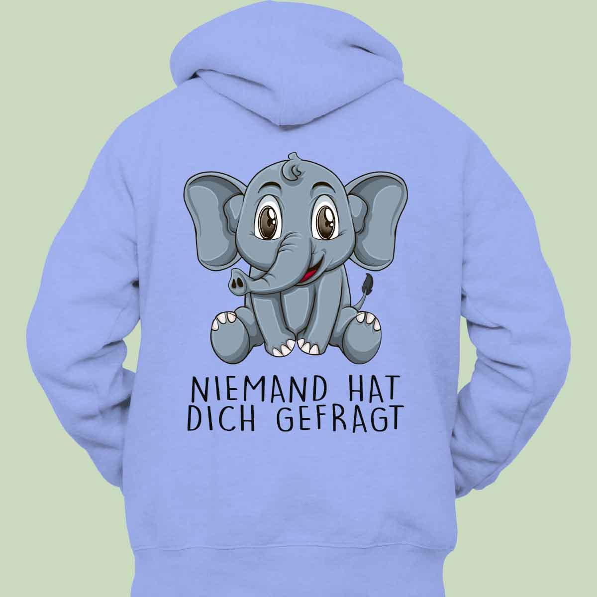 Niemand Elefant - Hoodie Unisex Rückendruck